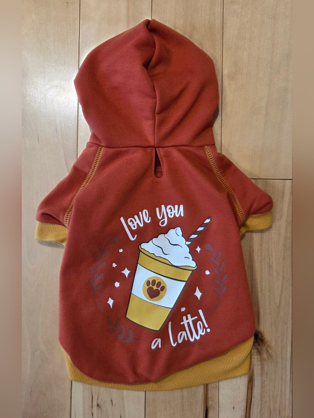 NEW Woof 'Love You a Latte!' ☕️ Dog Hoodie (S)